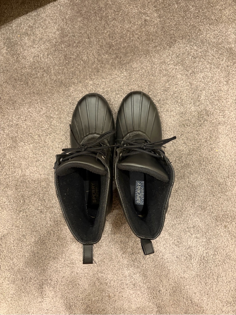Sperry Women’s Black Quilted Duck Boots - Size 9 - Waterproof Winter Rain Boots - Picture 5 of 7